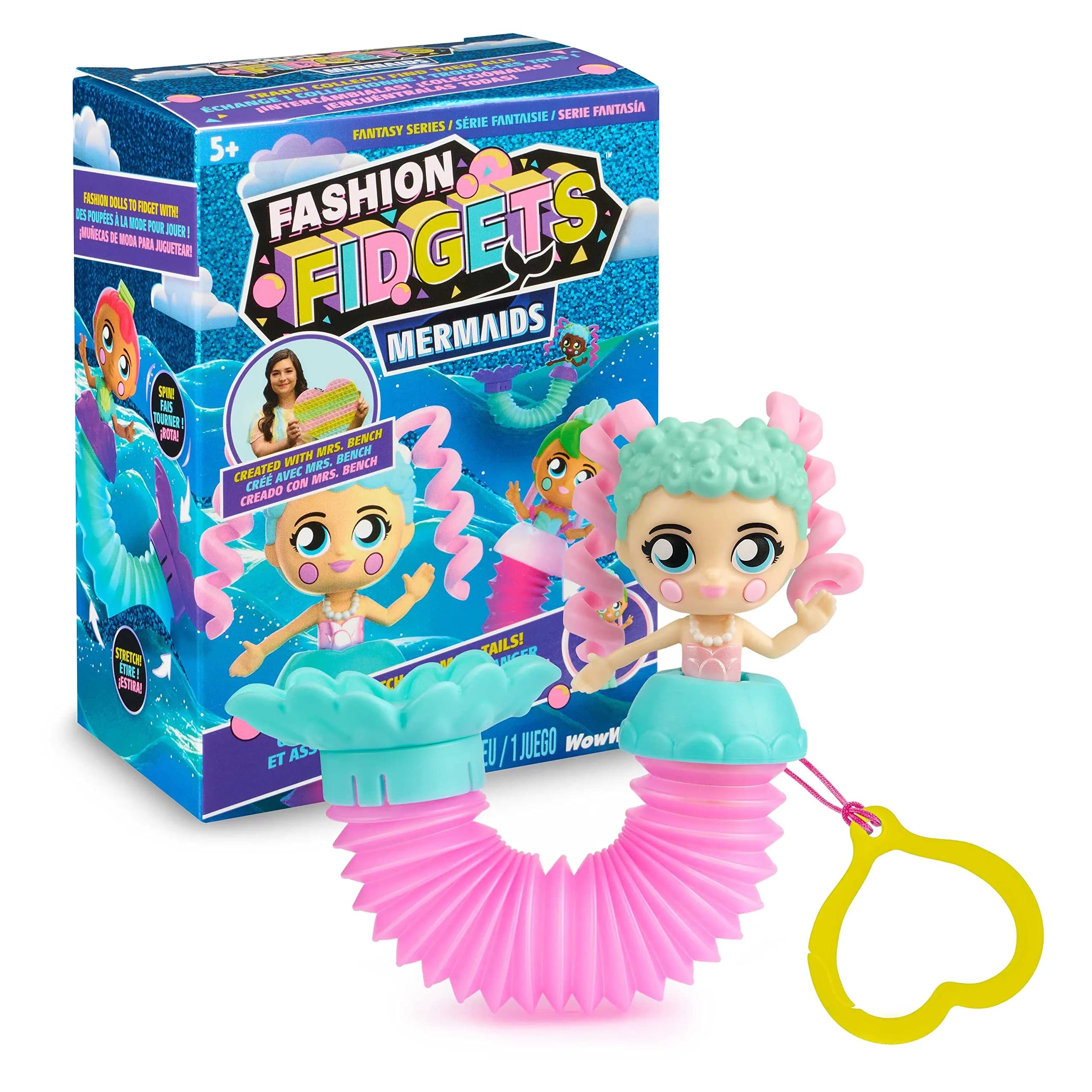Fashion Fidgets Mermaids Fantasy Series – Fidget Doll for Girls Created by Mrs. Bench | Mermaid Fidget Doll with Pop Tube Tails, 15+ Ways to Fidget, Ages 5+ - main product image