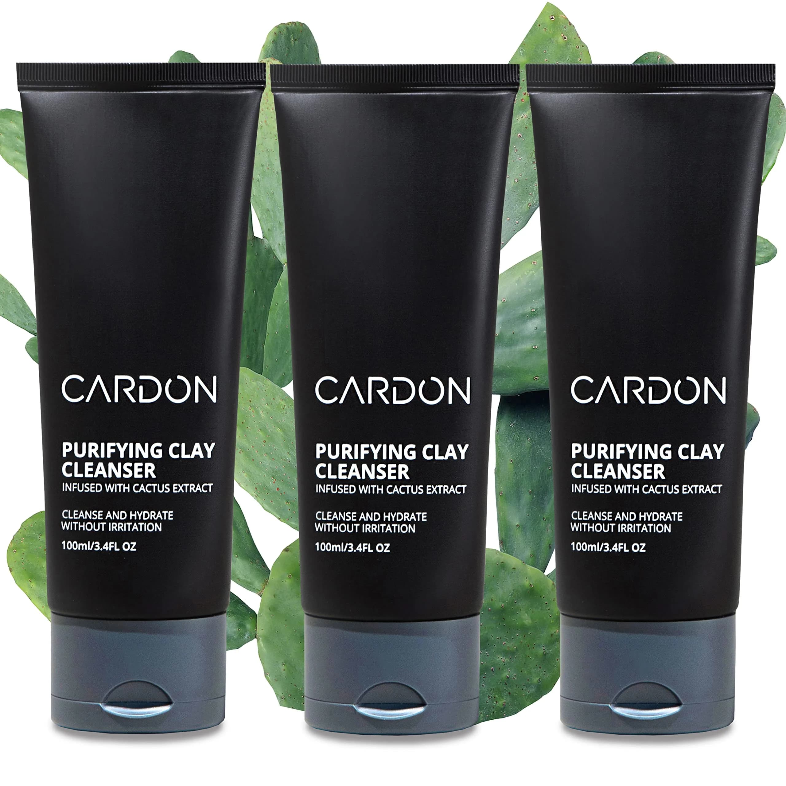 Cardon Deep Pore Cleaning Clay Face Wash 10.2 fl oz (3.4 Fl Oz Each) | Korean Premium Skincare for Oily, Acne-Prone Skin — 3.4 Fl Oz