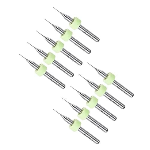 CoCud 0.3mm Micro PCB Drill Bits 38mm (1.5") Length, 1/8" Shank, Tungsten Carbide Twist Drill Bits for CNC & Electronics, 20-Piece Set thumbnail 1