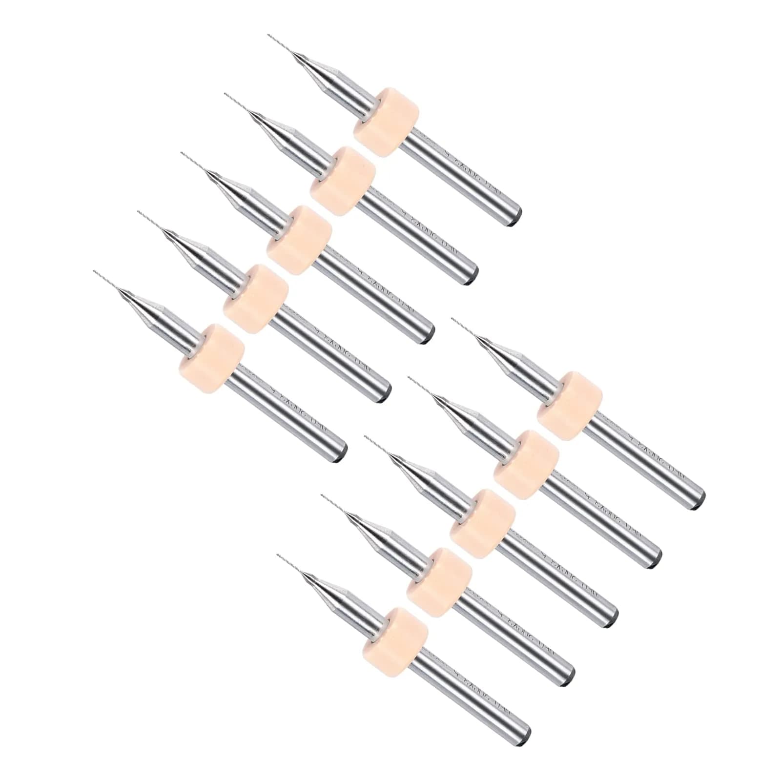 CoCud 0.3mm Micro PCB Drill Bits 38mm (1.5") Length, 1/8" Shank, Tungsten Carbide Twist Drill Bits for CNC & Electronics, 20-Piece Set — Orange / 0.2mm