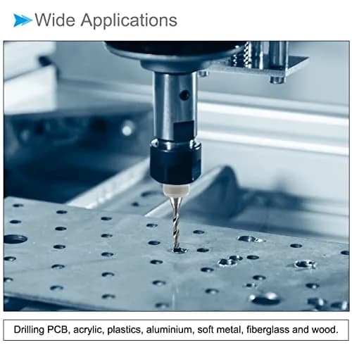 CoCud 0.2mm Micro PCB Drill Bits 38mm (1.5") Length, 1/8" (3.175mm) Shank, 20-Piece Set | Tungsten Carbide for CNC & Engraving thumbnail 3