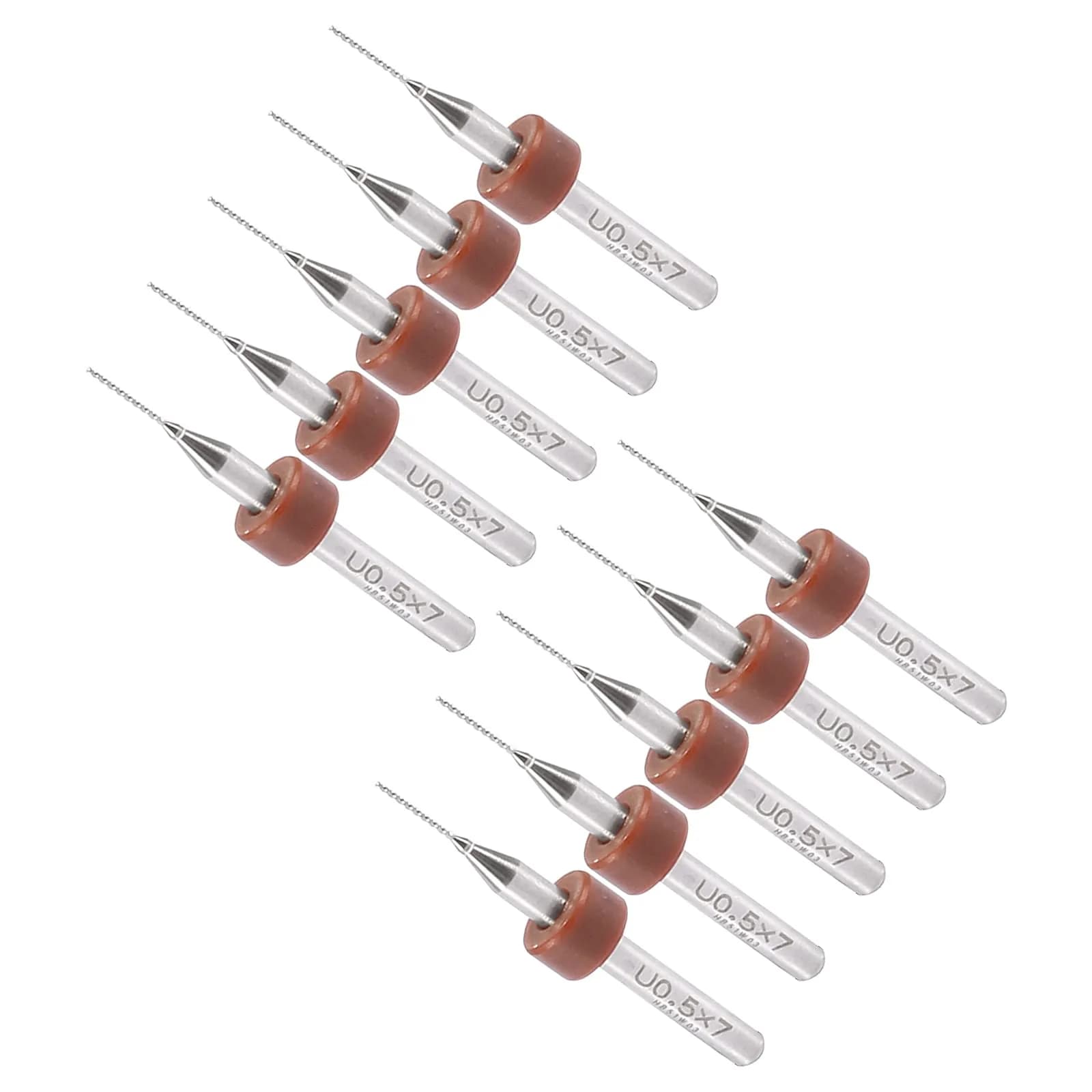 CoCud Micro PCB Drill Bits 0.5mm Cutting Edge 38mm Length | 20-Piece Set with 1/8" Shank