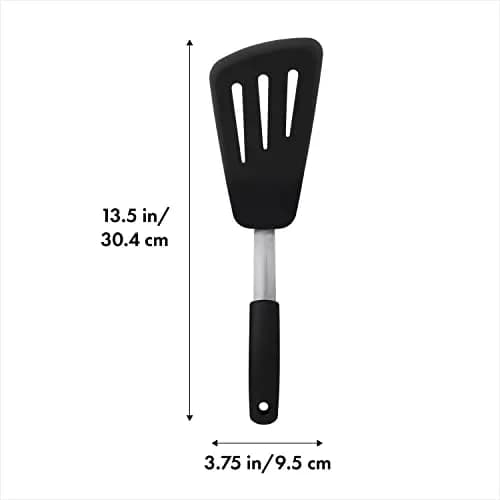 OXO Good Grips Small Silicone Flexible Turner & Omelet Turner Set, Black | Heat-Resistant Up to 450ºF thumbnail 3