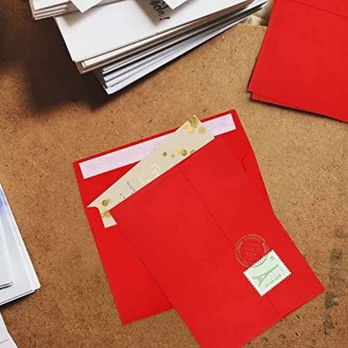 Joyberg Red A4 Envelope 10.8 x 16 cm (4.25 x 6.25 inches) | Self-Seal for Invitations & Photos thumbnail 6