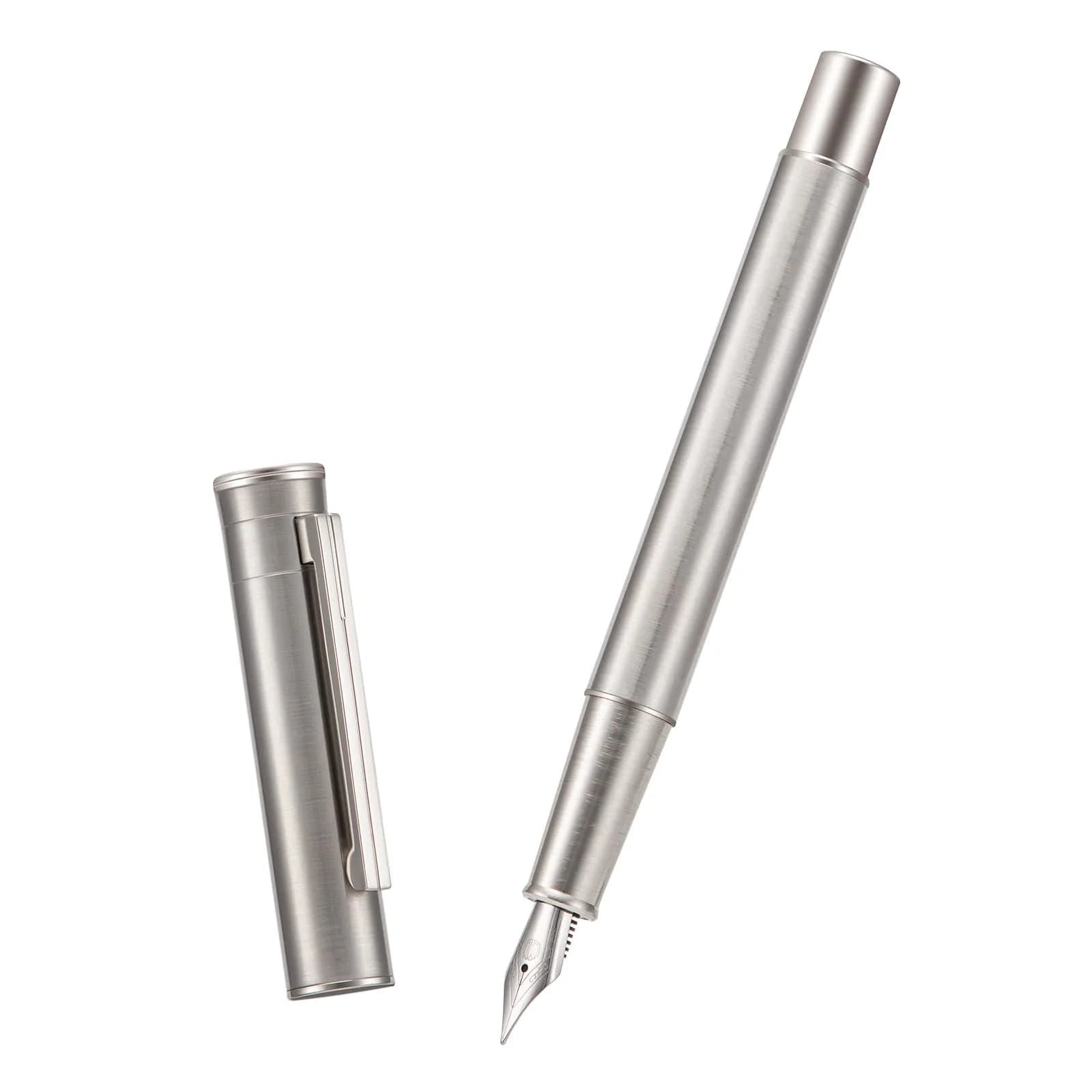 Asvine Stainless Steel Fine Nib Fountain Pen 136mm (5.35 in) | Classic Writing Instrument