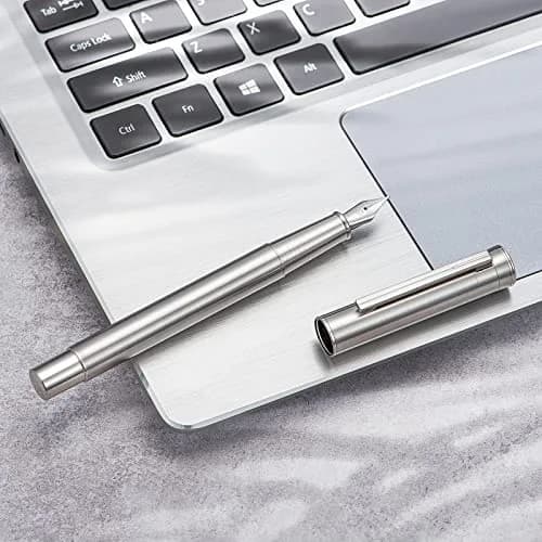 Asvine Stainless Steel Fine Nib Fountain Pen 136mm (5.35 in) | Classic Writing Instrument thumbnail 7