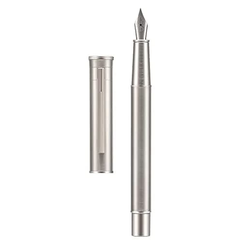 Asvine Stainless Steel Fine Nib Fountain Pen 136mm (5.35 in) | Classic Writing Instrument thumbnail 2