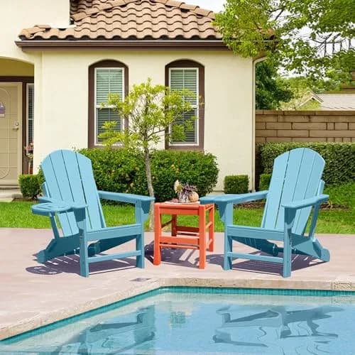 FOOWIN Folding Adirondack Chair Set of 2 | Weatherproof HDPE, 400 lbs Capacity, Ergonomic Design thumbnail 8