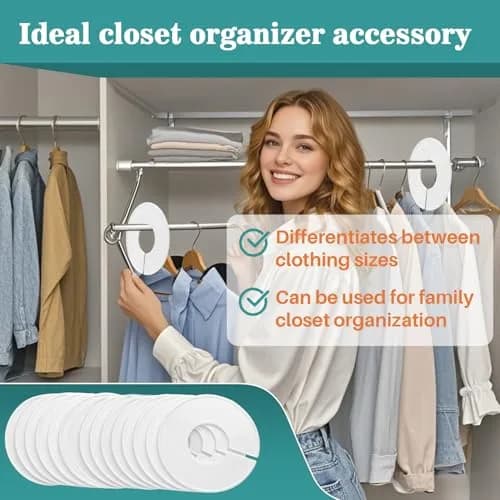 Sukh 30 Baby Closet Dividers Durable - Home Closet Organizer & Storage | White Plastic Rack Dividers, Large Hanger Labels, Hanging Clothes Size Dividers, for Boutique Settings & Nursery Essentials thumbnail 5