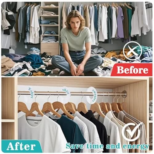 Sukh 30 Baby Closet Dividers Durable - Home Closet Organizer & Storage | White Plastic Rack Dividers, Large Hanger Labels, Hanging Clothes Size Dividers, for Boutique Settings & Nursery Essentials thumbnail 4