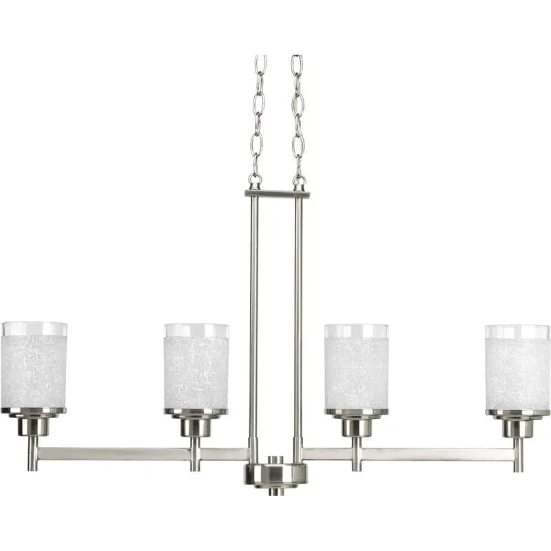 Eidonta White Linen Frosted Glass Lamp Shade Covers | 4 Pack, 5.9in Height, 3.9in Diameter, Fitter 1.65in, Cylinder Fixture, Globe Replacement thumbnail 7