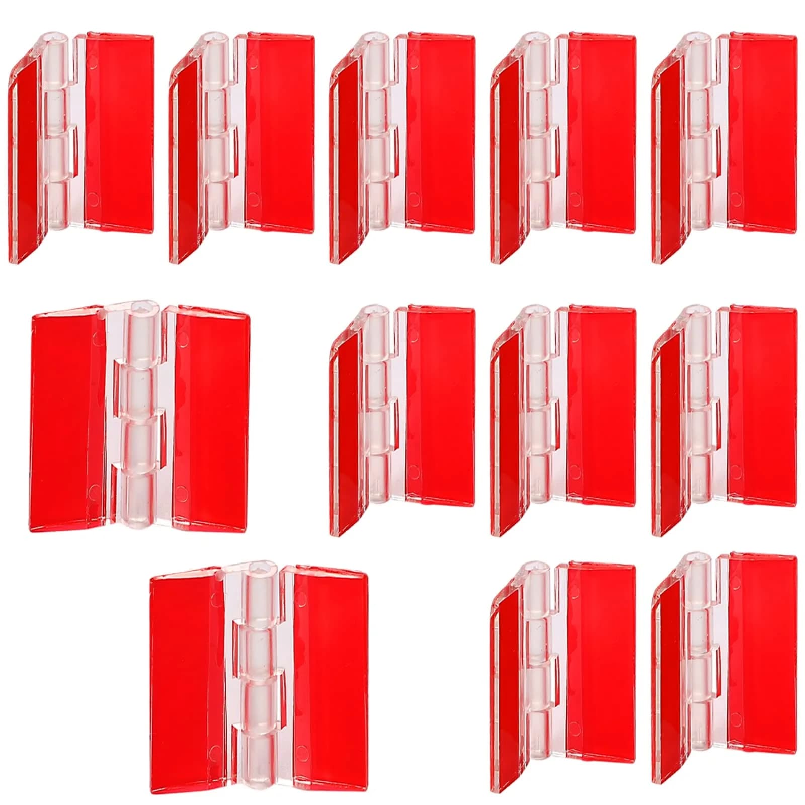 Sliverdew Acrylic Self-Adhesive Hinges 45x35 mm (12 Pcs) | Transparent, Load Bearing 0.08kg
