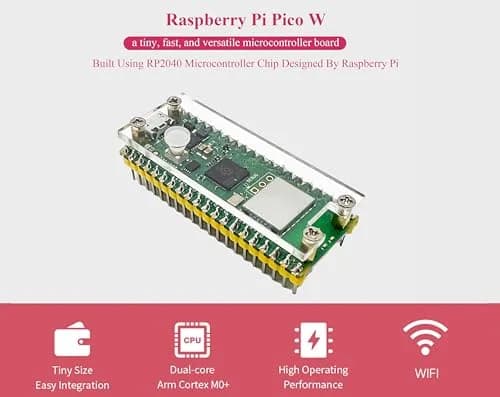 waveshare Raspberry Pi Pico W Single Board Computer 2.4 GHz Wi-Fi | Dual-Core ARM Cortex M0+ | Comes with Case & Accessories thumbnail 3