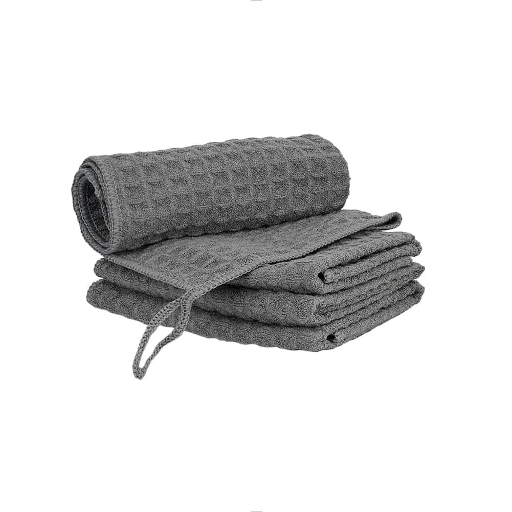 watchget Barista Towels 4 Pack 30cm x 30cm | Absorbent Microfiber for Espresso Machines — Dark Grey / 12"x12"