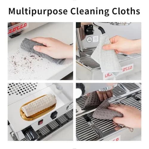 watchget Barista Cleaning Towels 30cm x 30cm (12"x12") | 4 Pack Microfiber Waffle Weave for Espresso Steam Wands & Counters thumbnail 4