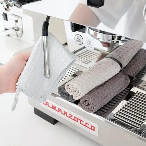 watchget Barista Cleaning Towels 30cm x 30cm (12"x12") | 4 Pack Microfiber Waffle Weave for Espresso Steam Wands & Counters thumbnail 7