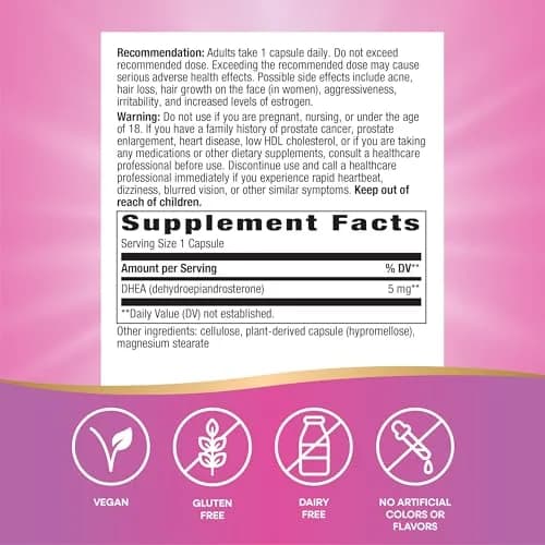 Nature's Way Youthful You DHEA 5 Mg Vegan Capsules 120 Count (2 Pack) | Supports Healthy Aging & Hormone Production thumbnail 5