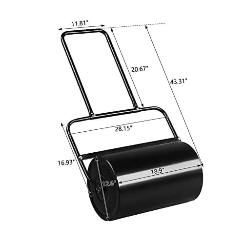 Outvita Lawn Roller, 10 Gal Water & Sand Filled, Black | Heavy Duty Push Lawn Tool for Flatting & Packing thumbnail 3