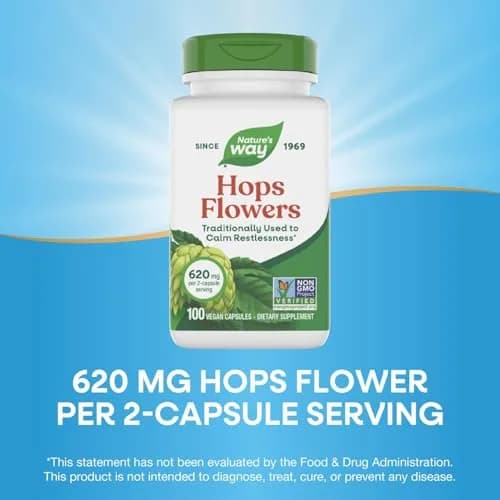 Nature's Way Hops Flowers 620 mg | Traditional Calming Herbal Supplement for Restlessness, Vegan & Gluten Free thumbnail 4