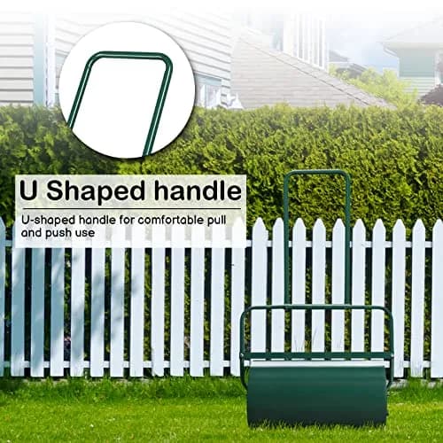 Outvita Lawn Roller, 13 Gallons, Water & Sand Filled, Green | Durable Steel, U Handle, Easy Storage thumbnail 4