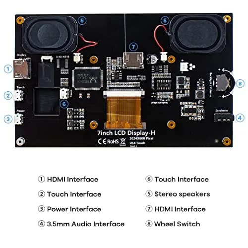 Hosyond 7 Inch IPS LCD Touch Screen Monitor 17.8 cm (7 Inch) | 1024x600 Resolution, Plug-and-Play thumbnail 9