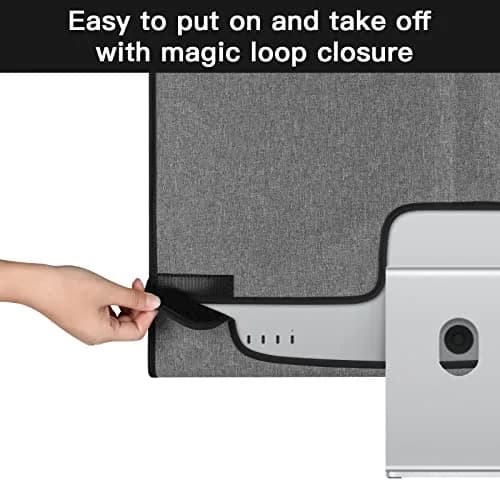 CaSZLUTION Monitor Dust Cover for Apple Studio Display 27 Inch | Oxford Cloth + Polyester, Gray thumbnail 6