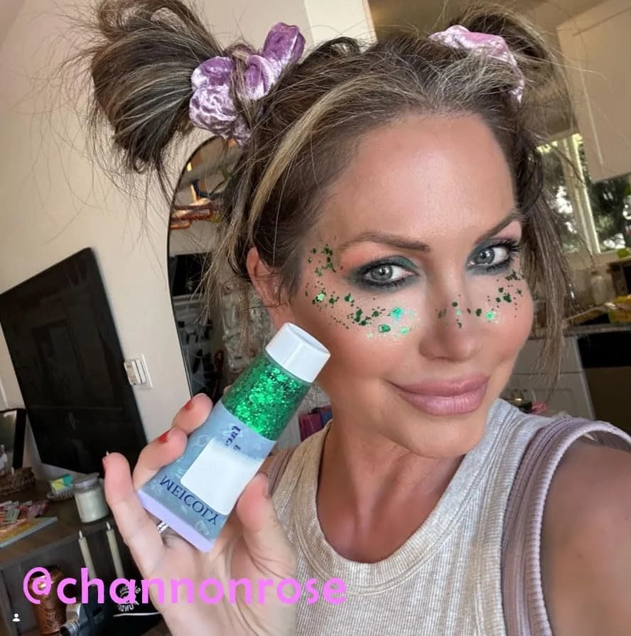 MEICOLY Green Chunky Glitter Gel 50ml (1.7 Fl Oz) | Self-Adhesive Face Body Hair Glitter for Festivals thumbnail 6
