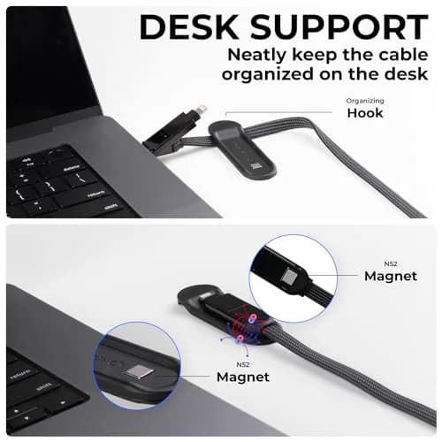 Rolling Square inCharge XL 6-in-1 Multi Charging Cable 2m | 100W Ultra-Fast Power, Portable USB & USB-C thumbnail 5