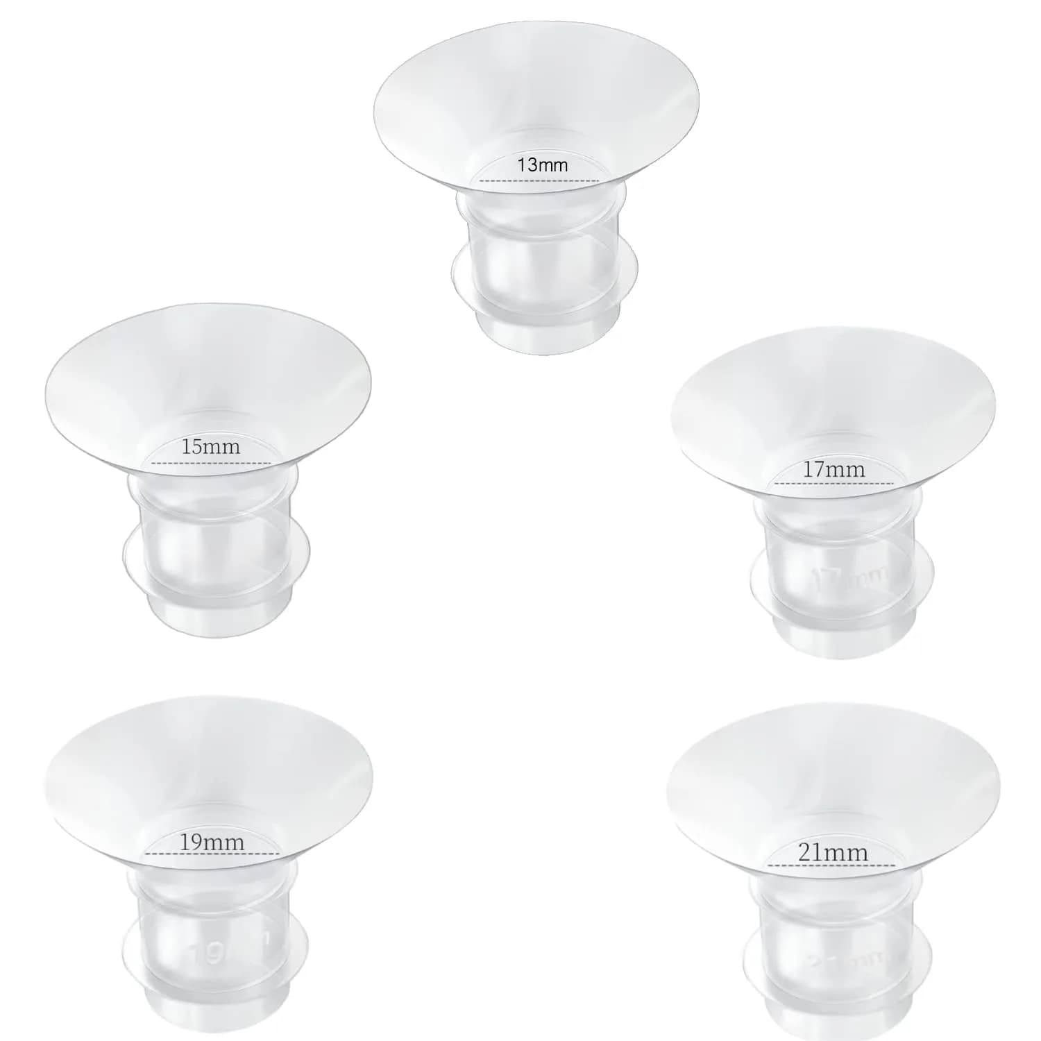 GOCROWEEN 18mm Flange Inserts for Spectra/Medela 24mm Shields | Reduce Nipple Tunnel to 18mm, 10-Pack Transparent — Transparent