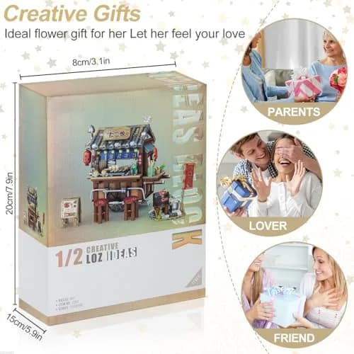 OundarM Japan Street View Mini Restaurant Takoyaki Trolley Building Set 951 Pcs | Architecture Model Kit for Teens & Adults thumbnail 6