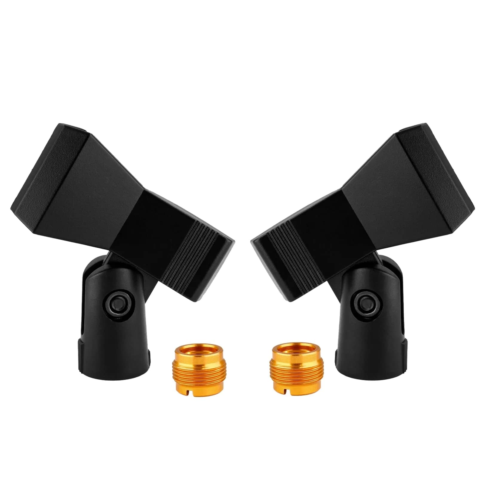 Coufce Universal Microphone Clip Holder with Adapter (2-Pack, Black) — Black