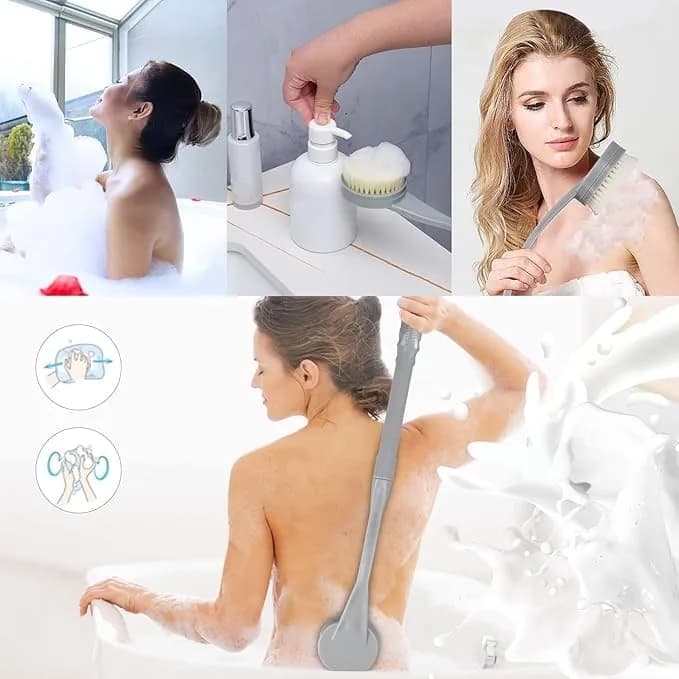 BTideas Long Handle Back Brush for Shower, 52 cm (20.5") Soft Nylon Bristles | Exfoliating Back Scrubber for Improved Skin Health thumbnail 6