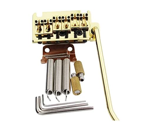Guyker Non-locking 2 Point Guitar Tremolo Bridge 83.2 x 40.3mm | Brass Block, CNC Machined, Gold thumbnail 1