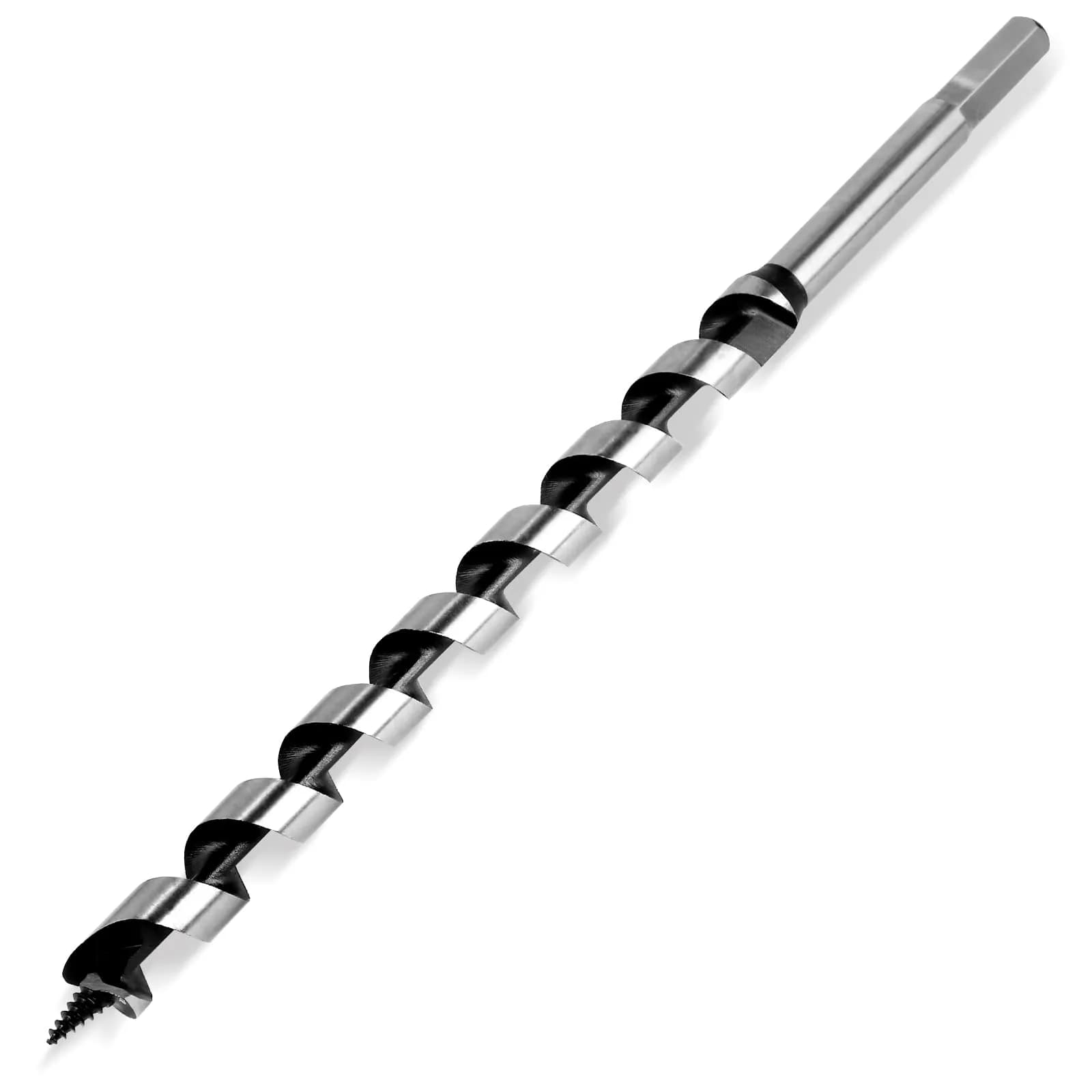 Masendelk 16mm x 300mm (5/8" x 12") Wood Auger Drill Bit with 11mm Hex Shank | Carbon Steel for Hardwood & Softwood