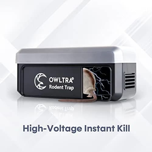 OWLTRA Waterproof Indoor/Outdoor Electric Rodent Trap | Humane, IPX4 Grade, Sound & Light Alarm, Batteries or USB Power, Black thumbnail 5