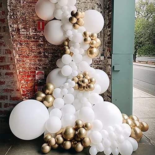Voircoloria 130pcs White Party Balloons Garland Arch Kit, 18 12 10 5 Inch | Assorted Colors Balloon thumbnail 6