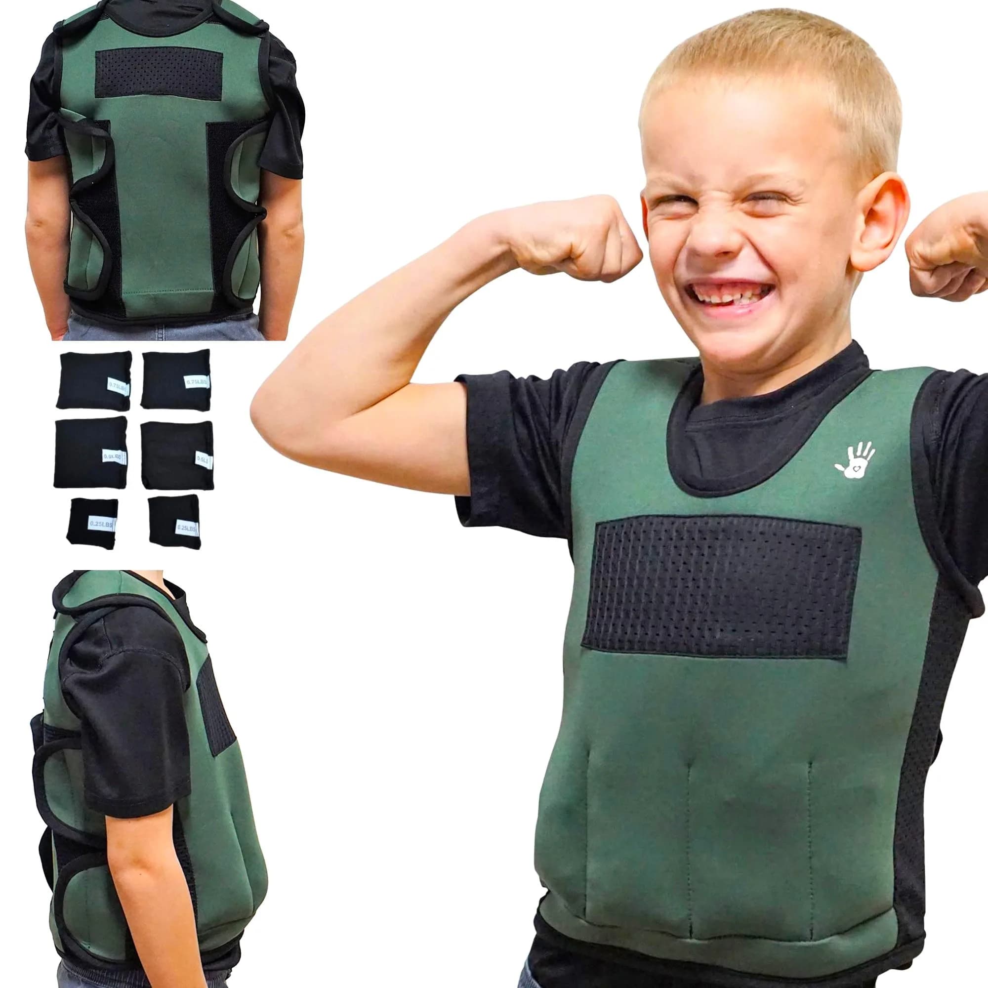 SENSORY4U Weighted Vest for Kids, Adjustable Compression Vest with 6 Weights, Medium | Support for Sensory & Active Play - main product image