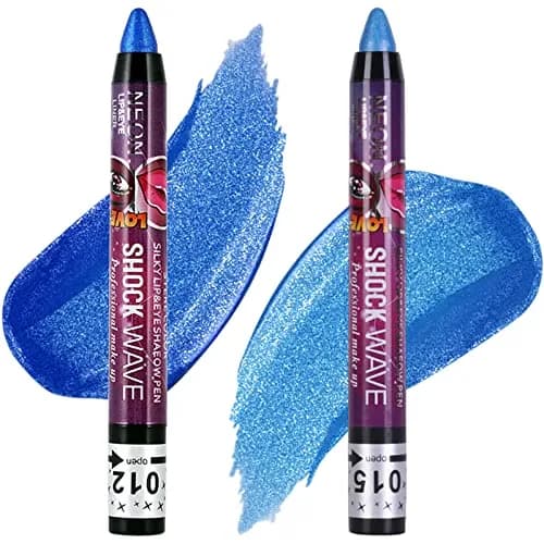 MEICOLY Blue Eyeshadow Stick 2pcs | Metallic Shimmer Crayon for Halloween Makeup thumbnail 1