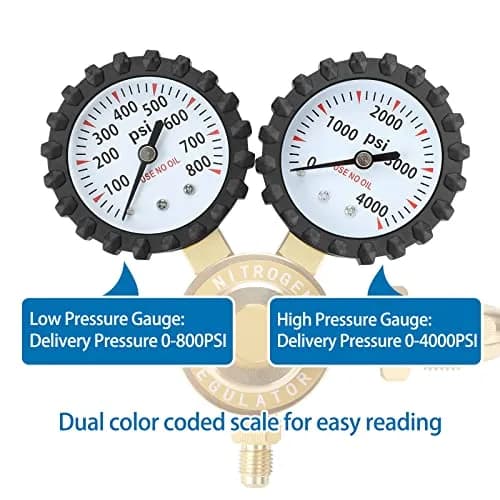 BETOOLL Nitrogen Regulator 0-800 PSI Brass | Accurate Pressure Control for HVAC & Soldering thumbnail 4
