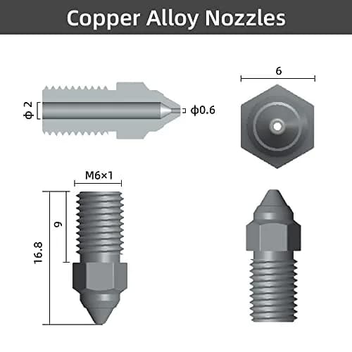 Lokkr 0.4mm & 0.6mm Nozzles for Spider Hotend, 3D Printer Accessories Extruder Nozzle (2-Pack) thumbnail 3