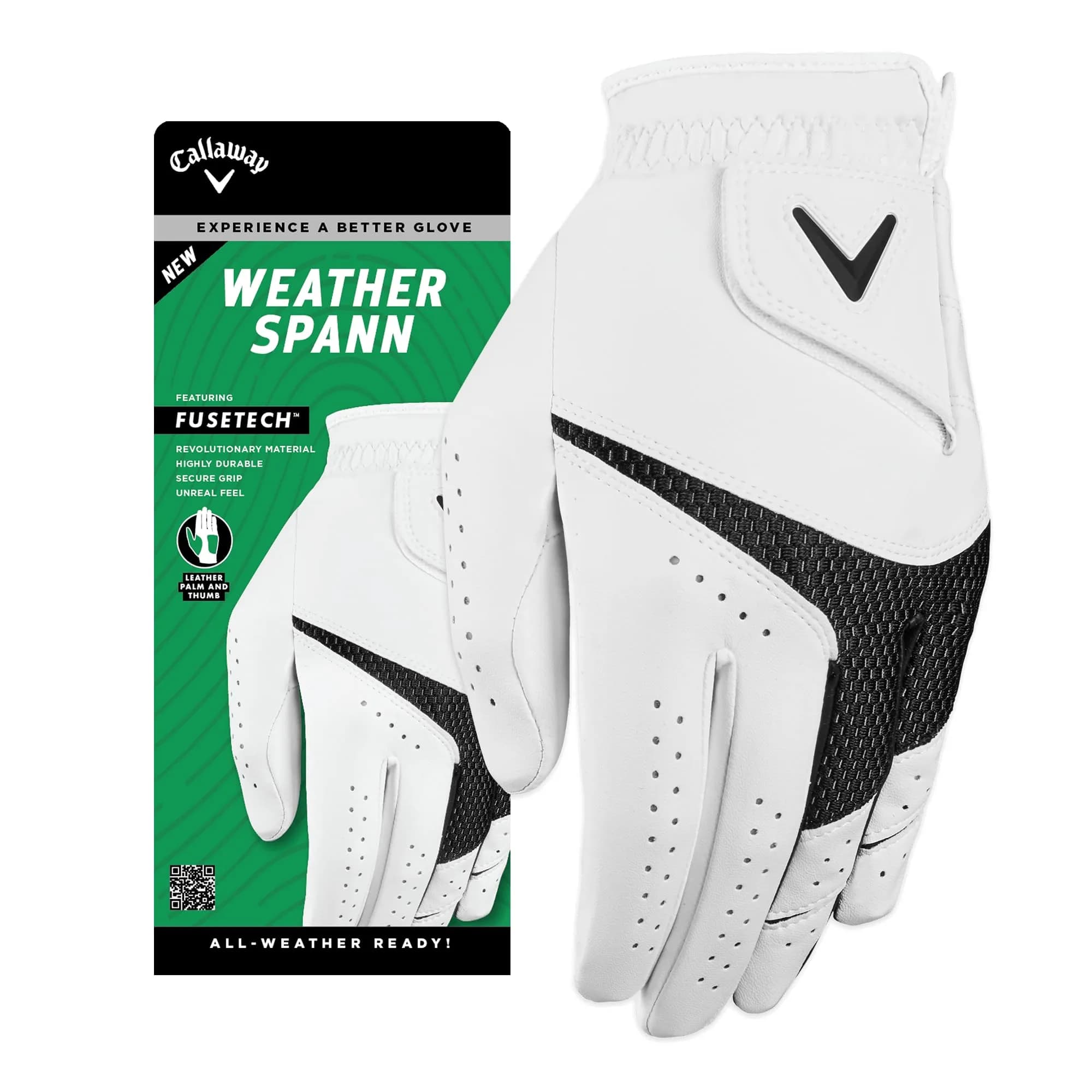 Callaway Golf Weather Spann Glove (Worn on Left Hand, Ladies, Medium, White) | Moisture-Wicking Comfort & Durability — Left / Cadet X-Large