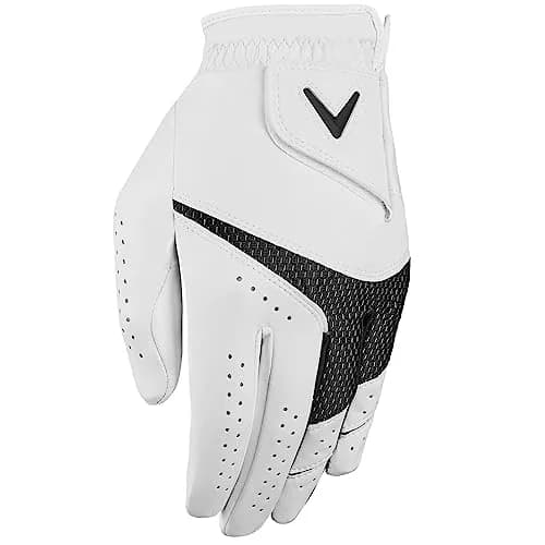Callaway Golf Weather Spann Glove (Left Hand, Ladies, Large, White) | All-Weather Grip & Comfort thumbnail 1