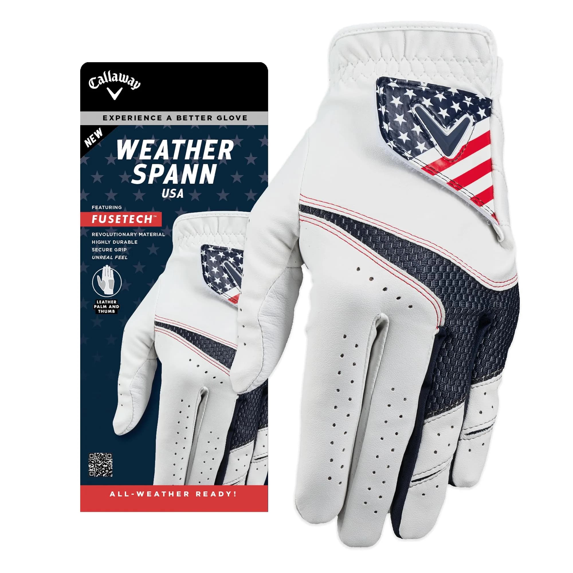 Callaway Golf Weather Spann Glove (Worn on Left Hand, Ladies, Medium, White) | Moisture-Wicking Comfort & Durability — USA
