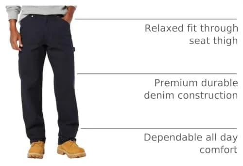 Levi Strauss Signature Gold Men's Carpenter Jeans Raven 29W x 29L | Durable Cotton Blend with Utility Pockets thumbnail 4