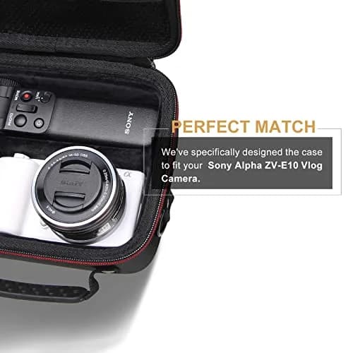 LTGEM Camera Case for Sony Alpha ZV-E10 / ZV-1F / ZV-1 / ZV-1 II Vlog Camera, 20.3cm x 15.2cm x 10.4cm (8" x 6" x 4.1") | Shockproof EVA Travel Bag with Strap thumbnail 5