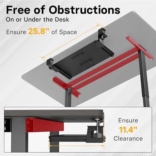BONTEC Under Desk Keyboard Tray, Pull-Out Keyboard & Mouse Platform 51 cm (20 in) | Ergonomic C-Clamp Mount thumbnail 7