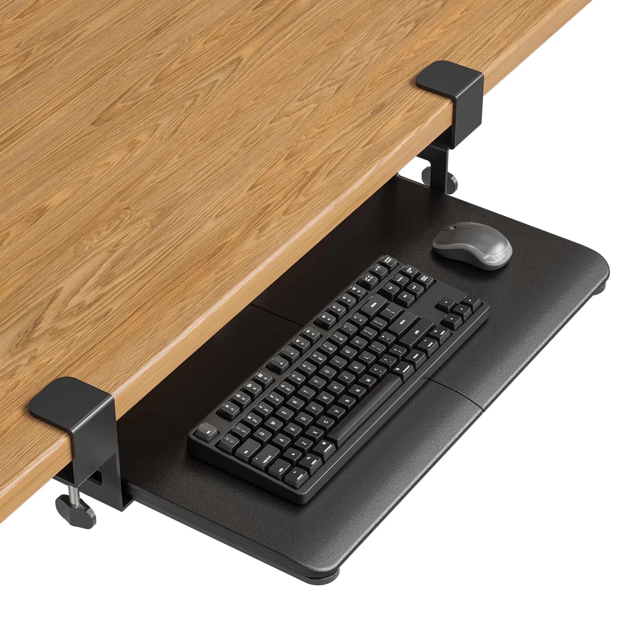 BONTEC Under Desk Keyboard Tray, Pull-Out Platform for Standard Keyboard & Mouse, 25.6" x 11.8" | Space-Saving Workspace Organizer — 20 Inch