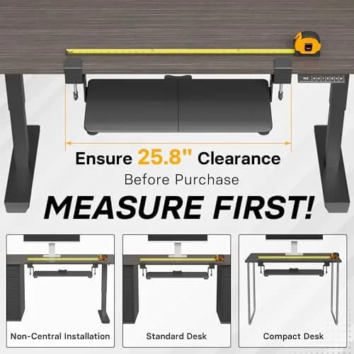 BONTEC Under Desk Keyboard Tray, Pull-Out Keyboard & Mouse Platform 51 cm (20 in) | Ergonomic C-Clamp Mount thumbnail 4