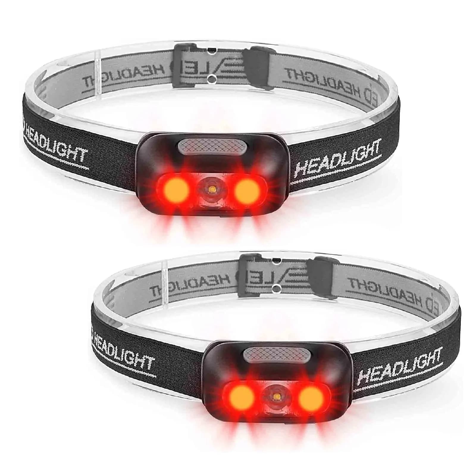 Geekhigh Rechargeable LED Headlamp with Red Light, 500 Lumens | 650 FT Beam Distance — Black