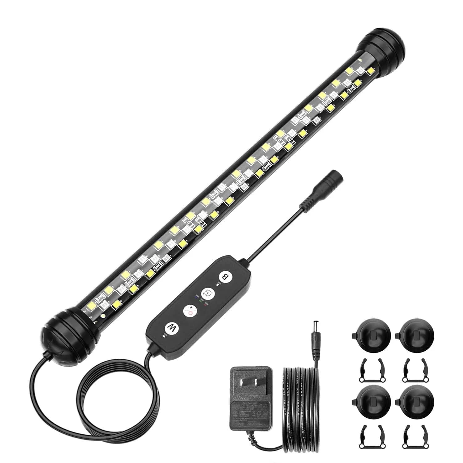 SEAOURA Submersible Led Aquarium Light for Fish Tank with Timer, 11 Inch | Waterproof Full Spectrum Fish & Plant Light